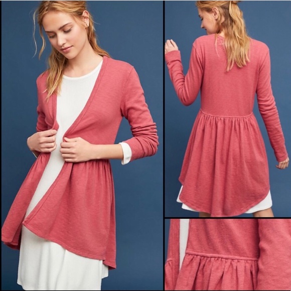 Anthropologie Sweaters - Anthropologie T.La Peplum Open Front Cardigan